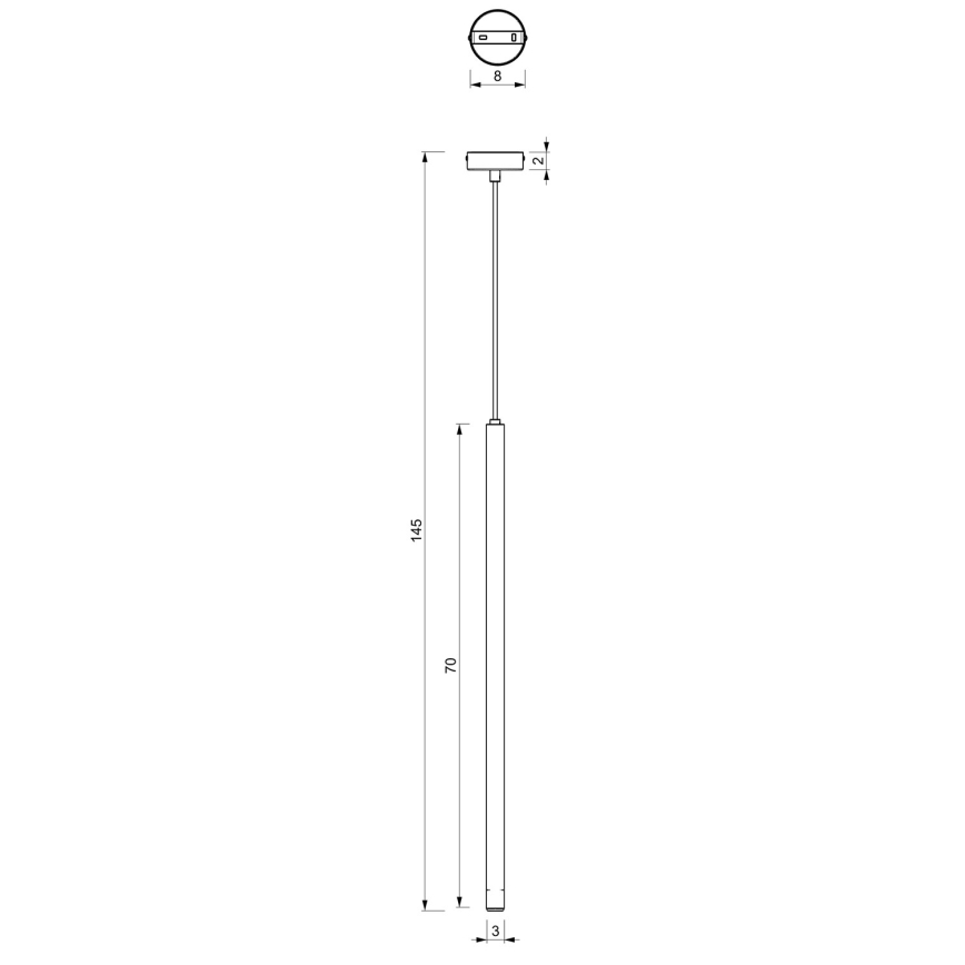 Lustra ar auklu YORU 1xG9/8W/230V 70 cm misiņa