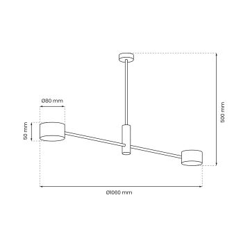 Lustra ar stieni CROSS 2xGX53/12W/230V melna/zelta