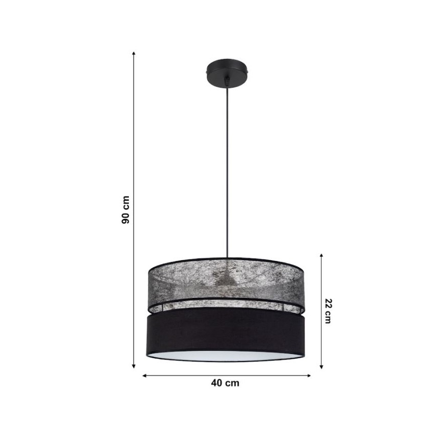 Lustra uz auklas 1xE27/60W/230V melna