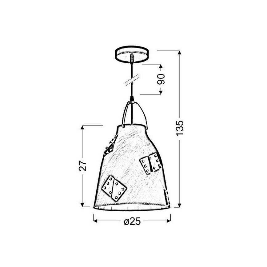 Lustra uz auklas PATCH 1xE27/60W/230V