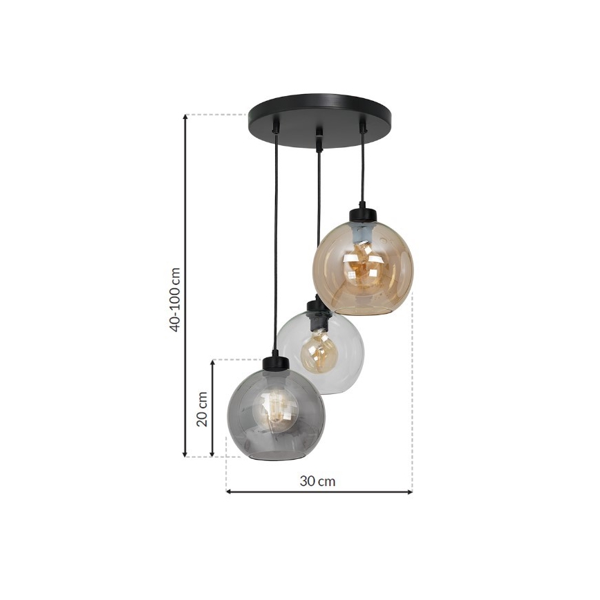 Lustra uz auklas SOFIA 3xE27/60W/230V jauktas krāsas