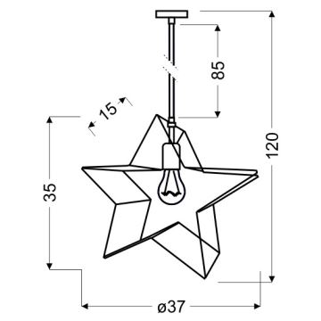 Lustra uz auklas STAR 1xE27/60W/230V