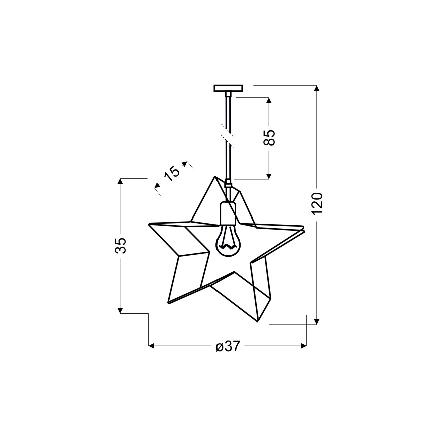 Lustra uz auklas STAR 1xE27/60W/230V