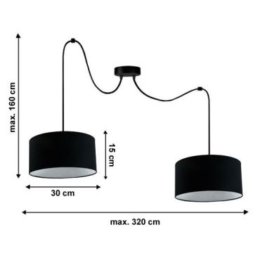 Lustra uz auklas TUZ 2xE27/60W/230V