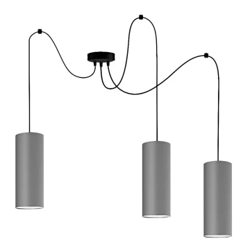 Lustra uz auklas ZIK 3xE27/40W/230V pelēka