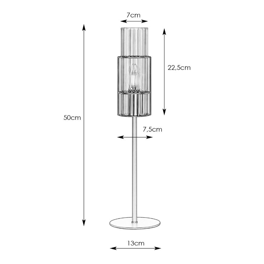 Markslöjd 108555 - Galda lampa TUBO 1xE14/40W/230V 50 cm melna/clear