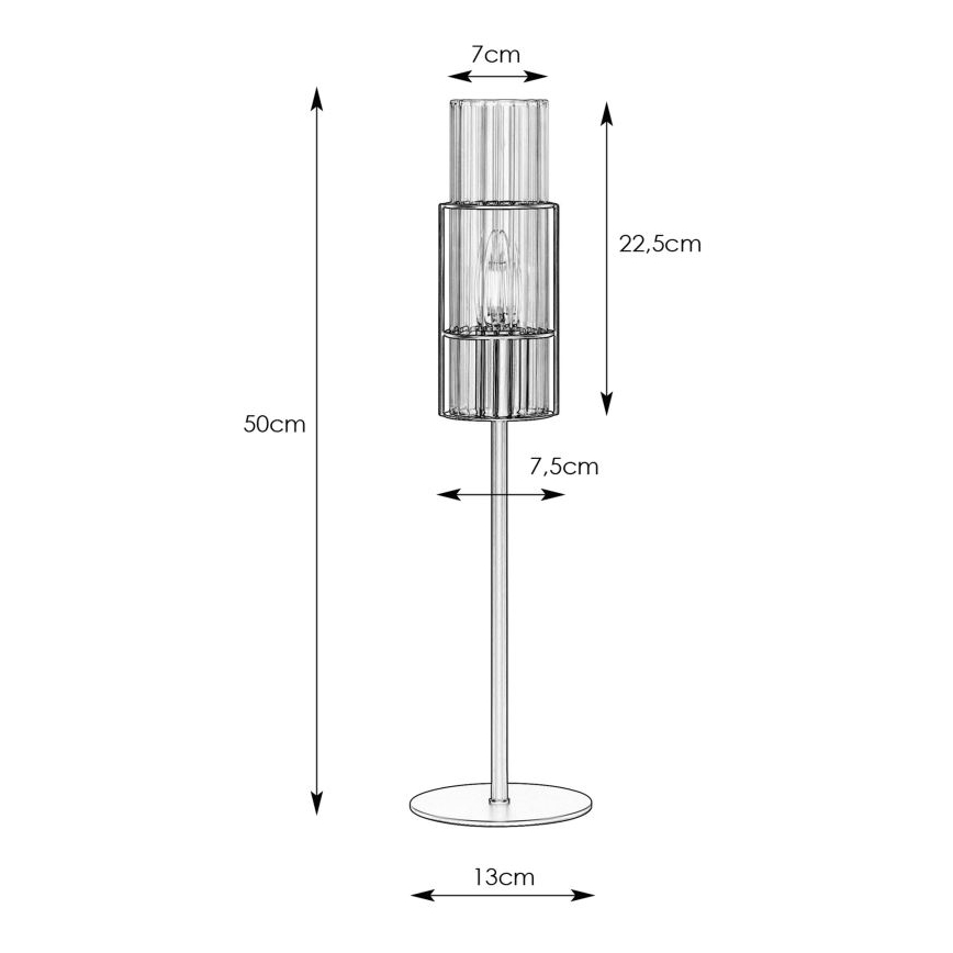 Markslöjd 108557 - Galda lampa TUBO 1xE14/40W/230V 50 cm spīdīgi hromēts/clear