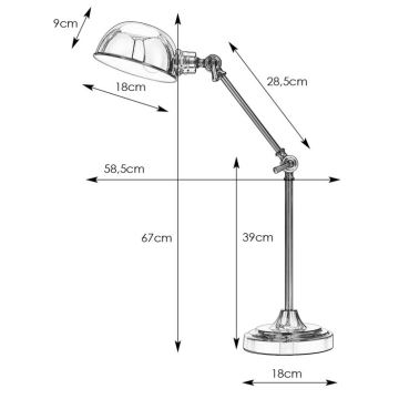 Markslöjd 108584 - Galda lampa PORTLAND 1xE27/40W/230V melna