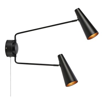 Markslöjd 108690 - Sienas lampa PEAK 2xE14/40W/230V melna