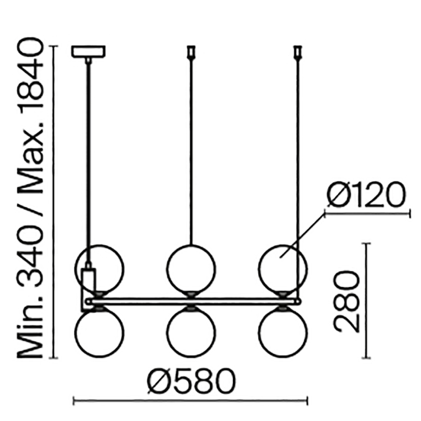 Maytoni MOD013PL-06BS1 - Lustra ar auklu RING 6xG9/25W/230V misiņš