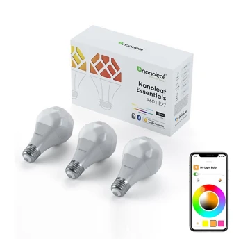 Nanoleaf - KOMPLEKTS 3x LED RGB Aptumšojama spuldze ESSENTIAL A60 E27/9W/230V