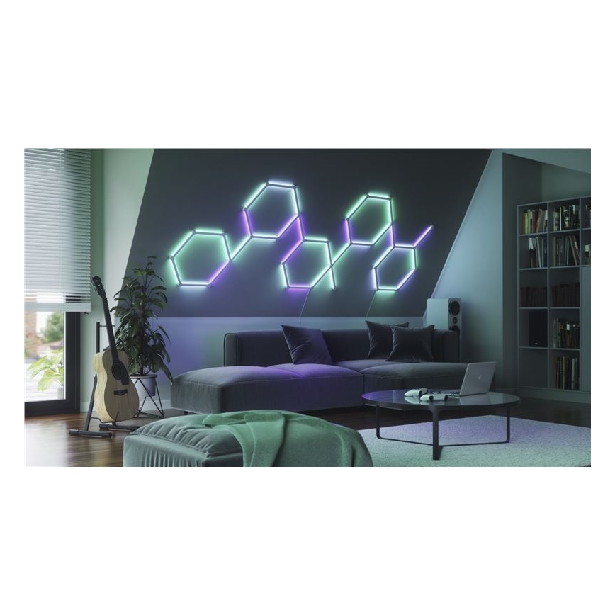 Nanoleaf - KOMPLEKTS 9x LED RGBW Aptumšojama sliede LINES LED/2W/230V 1200-6000K Wi-Fi