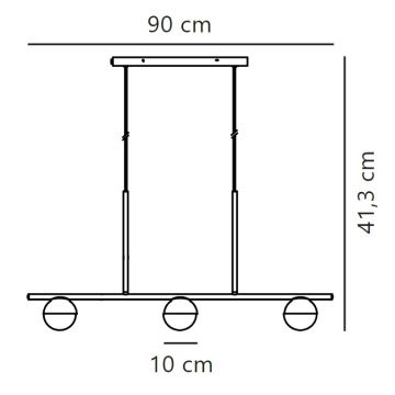 Nordlux - Lustra ar auklu CONTINA 3xG9/5W/230V melna