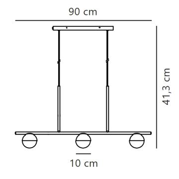 Nordlux - Lustra ar auklu CONTINA 3xG9/5W/230V misiņš