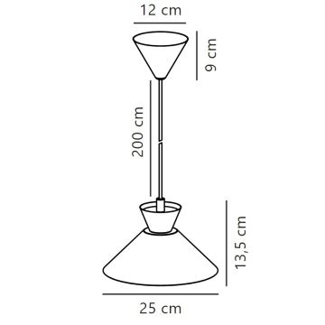 Nordlux - Lustra ar auklu DIAL 1xE27/40W/230V d. 25 cm dzeltena