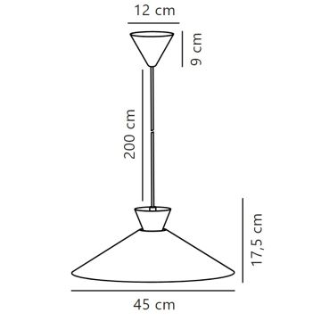 Nordlux - Lustra ar auklu DIAL 1xE27/40W/230V d. 45 cm melna