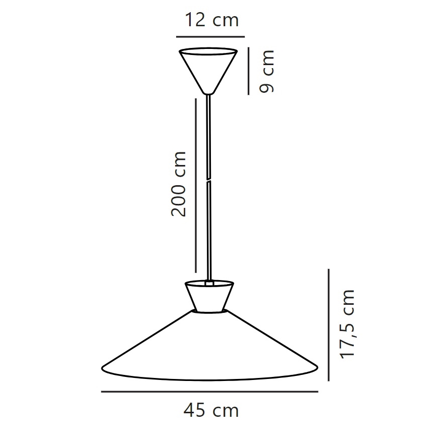 Nordlux - Lustra ar auklu DIAL 1xE27/40W/230V d. 45 cm melna