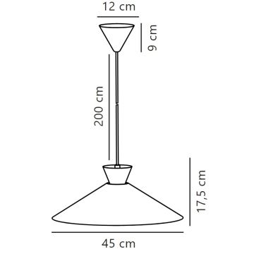 Nordlux - Lustra ar auklu DIAL 1xE27/40W/230V d. 45 cm pelēka