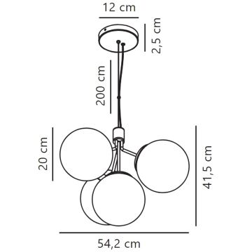 Nordlux - Lustra ar auklu IVONA 4xE27/28W/230V zelta