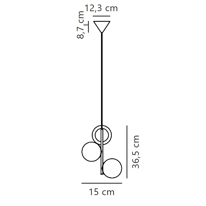 Nordlux - Lustra ar auklu LILLY 3xE14/40W/230V melna