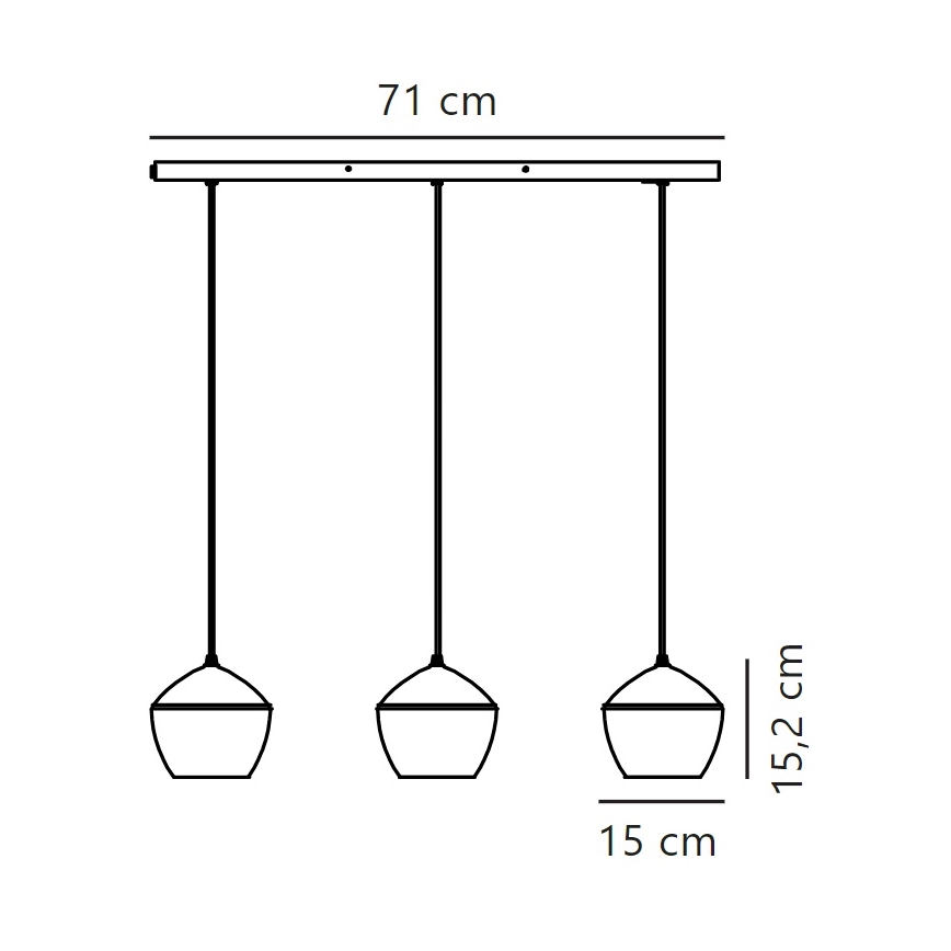 Nordlux - Lustra ar auklu ORBIFORM 3xE14/25W/230V melna/pelēka