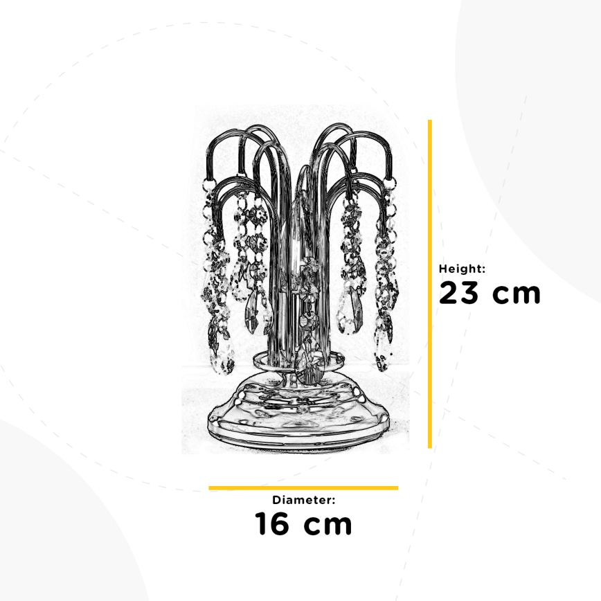 ONLI - Galda lampa PIOGGIA 1xE14/6W/230V d. 16 cm, hroms