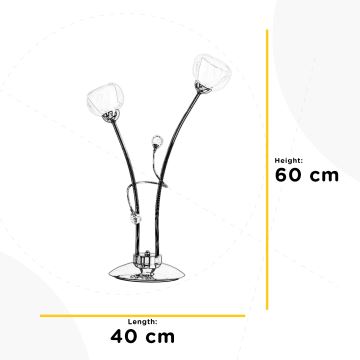 ONLI - Galda lampa WENDY 2xE14/6W/230V 60 cm spīdīgi hromēts