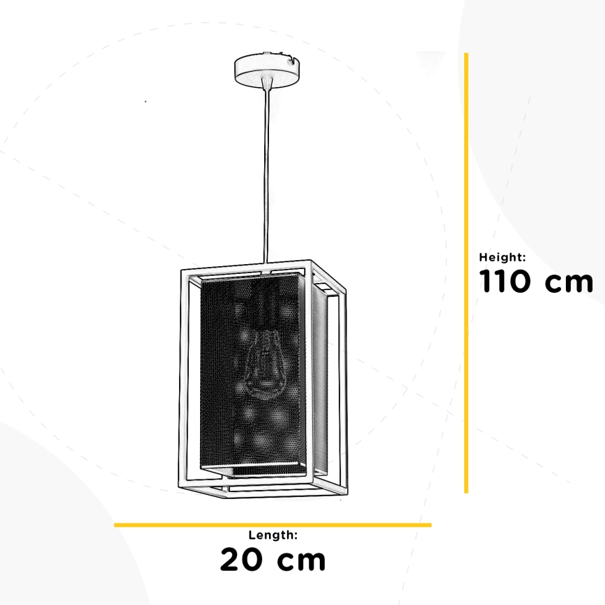 ONLI - Lustra ar auklu MALIK 1xE27/22W/230V zelta/melna