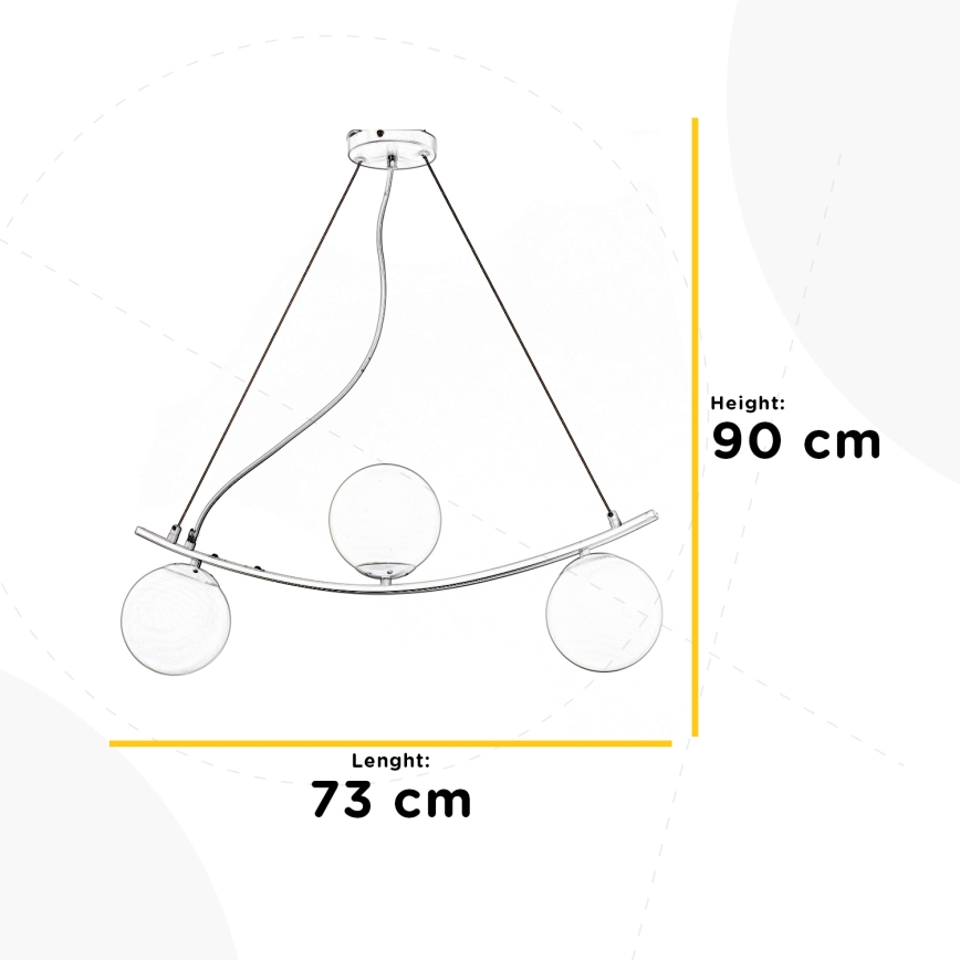 ONLI - Lustra ar auklu TRIO 3xE14/6W/230V balta