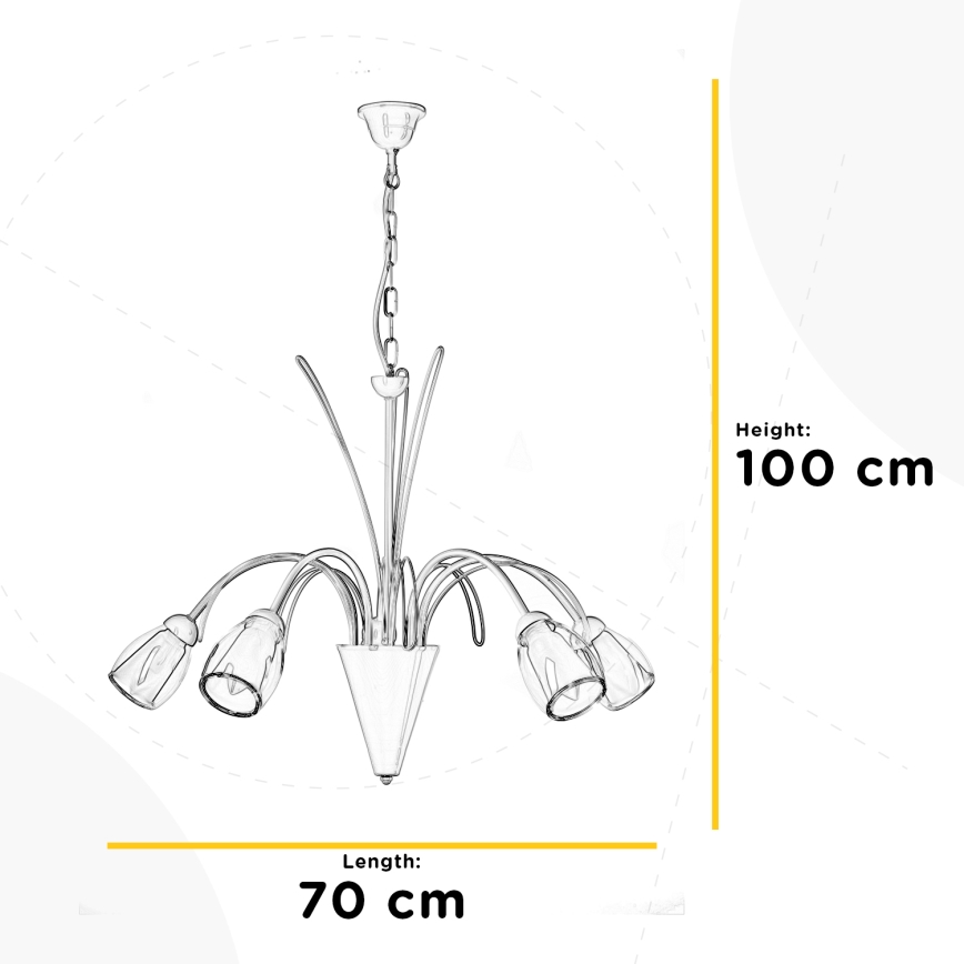 ONLI - Lustra ar ķēdi ANTEA 5xE14/6W/230V