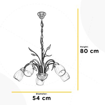 ONLI - Lustra ar ķēdi LILIANA 5xE14/6W/230V