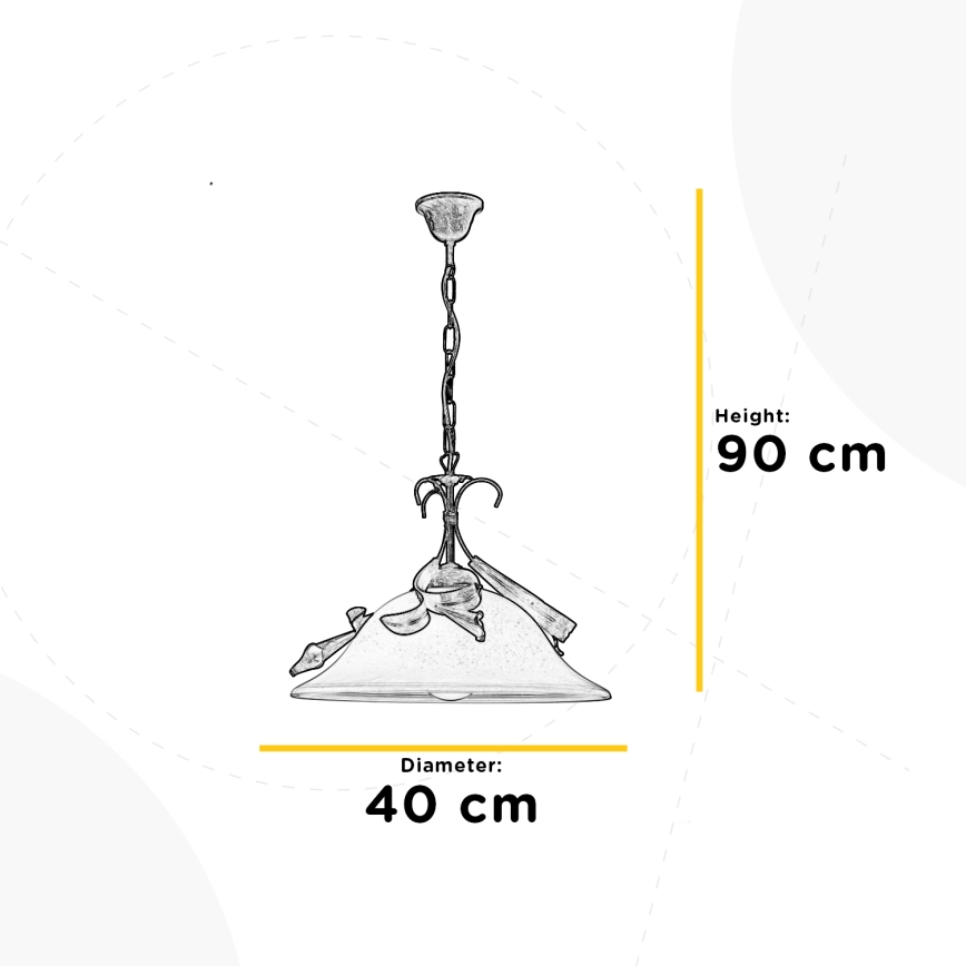 ONLI - Lustra ar ķēdi LUCREZIA 1xE27/22W/230V krēmkrāsa