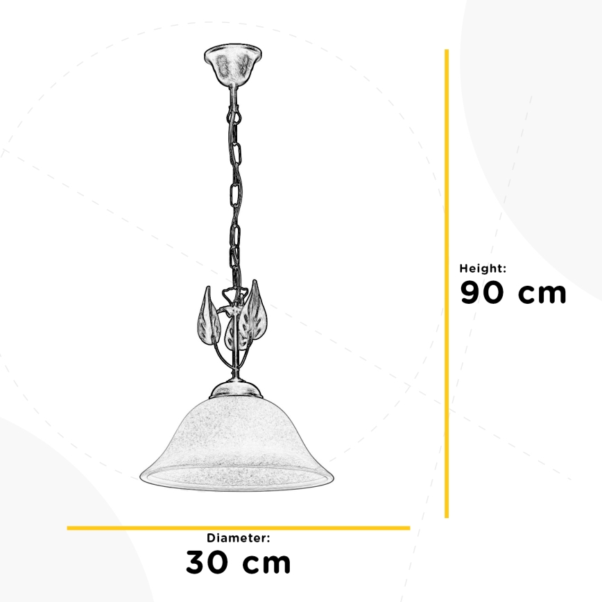 ONLI - Lustra ar ķēdi MIRA 1xE27/22W/230V d. 30 cm