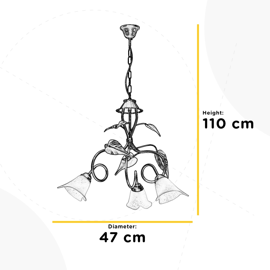 ONLI - Lustra ar ķēdi MIRANDA 3xE14/6W/230V