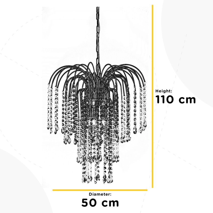 ONLI - Lustra ar ķēdi PIOGGIA 5xE14/6W/230V hroms