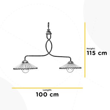 ONLI - Lustra ar ķēdi ROSINA 2xE27/22W/230V bronza