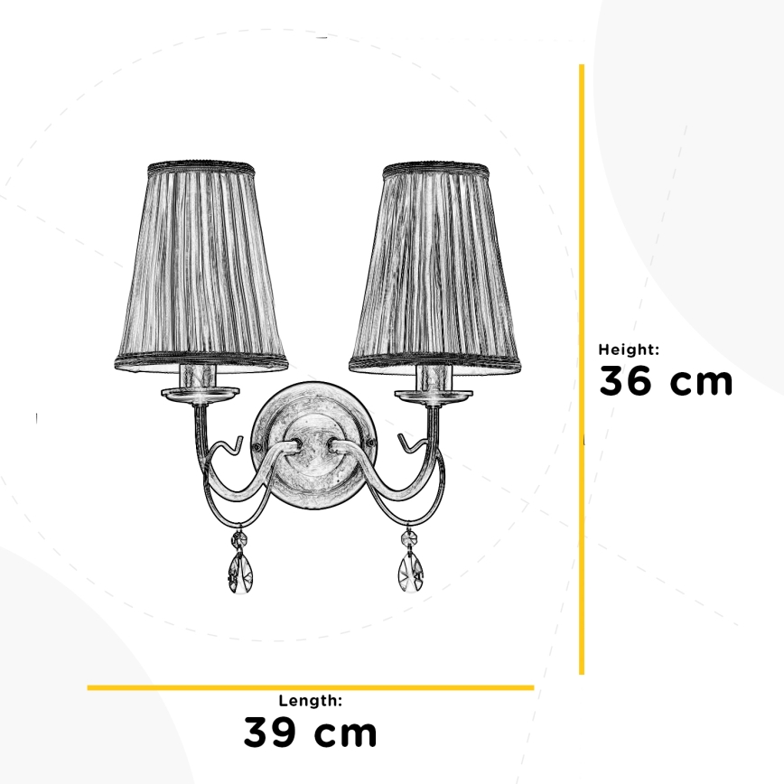 ONLI - Sienas lampa DELIA 2xE14/6W/230V