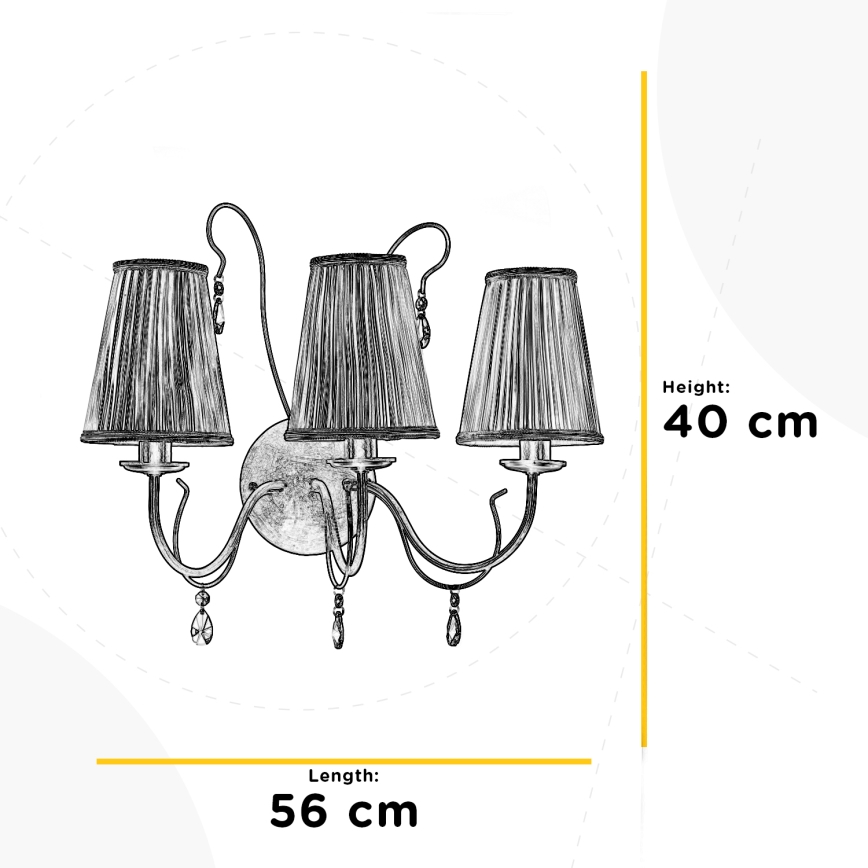 ONLI - Sienas lampa DELIA 3xE14/6W/230V