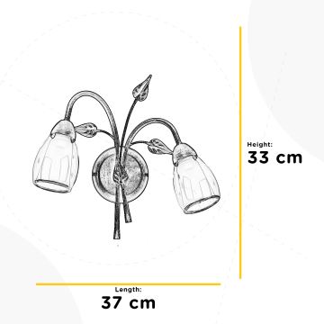 ONLI - Sienas lampa LILIANA 2xE14/6W/230V