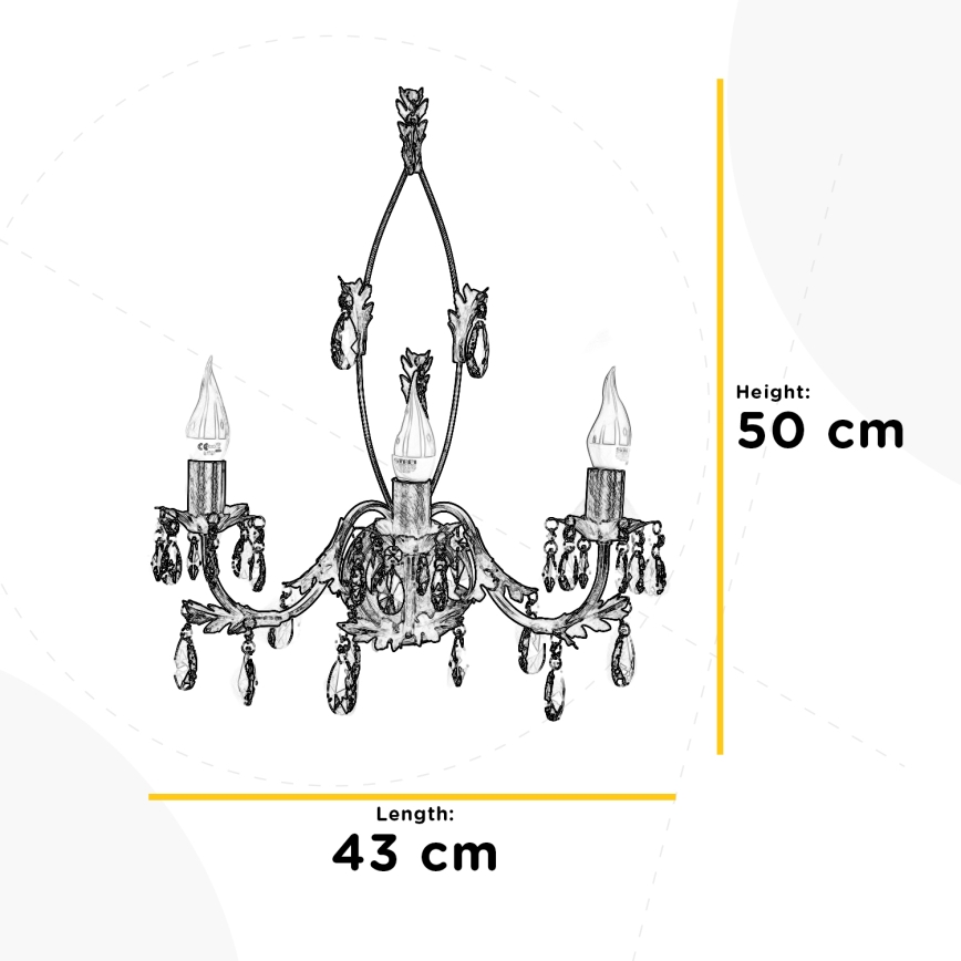 ONLI - Sienas lampa TERESA 3xE14/6W/230V balta