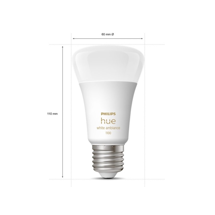 Pamata komplekts Philips Hue White Ambiance 3xE27/8W 2200-6500K + ierīce savienojumam un tālvadības pults