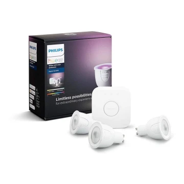 Pamata komplekts Philips Hue WHITE AND COLOR AMBIANCE 3xGU10/6,5W/230V 2000-6500K