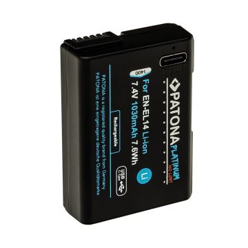 PATONA - Akumulators Nikon EN-EL14/EN-EL14A 1030mAh Li-Ion Platinum USB-C lādētāju