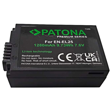 PATONA - Akumulators Nikon EN-EL25 1350mAh Li-Ion 7,6V Premium Z50/Z fc