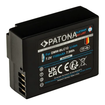 PATONA - Akumulators Panasonic DMW-BLC12 1100mAh Li-Ion Platinum USB-C lādētāju