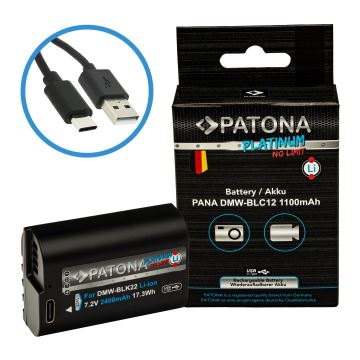 PATONA - Akumulators Panasonic DMW-BLC12 1100mAh Li-Ion Platinum USB-C lādētāju