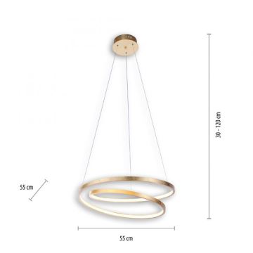 Paul Neuhaus 2472-12 - LED Aptumšojama lustra uz auklas ROMAN LED/30W/230V zelta