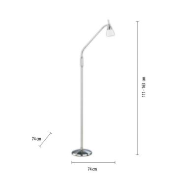 Paul Neuhaus 430-55 - LED Aptumšojama skārienvadāma grīdas lampa PINO 1xG9/28W/230V matēts hroms