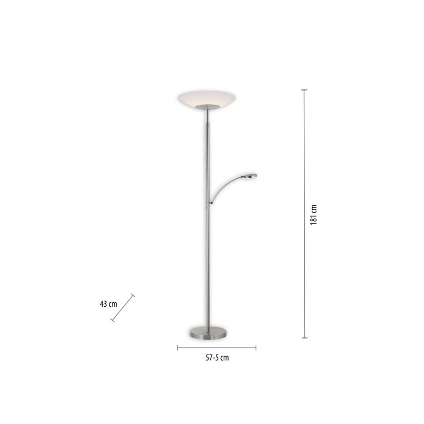 Paul Neuhaus 655-55 - LED Aptumšojama stāvlampa ALFRED 1xLED/28W+1xLED/4W/230V hroma