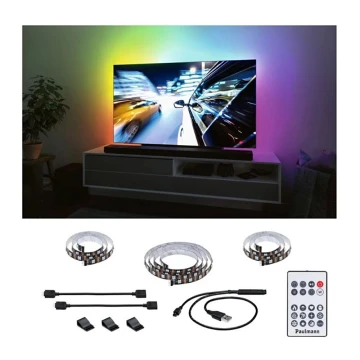 Paulmann 78880 - LED/3,5W RGB Aptumšojama josla televizoram 2m ZOLL 5V + tālvadības pults